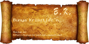 Bunya Krisztián névjegykártya